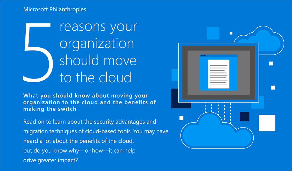 Five Reasons Your Organization Should Move to the Cloud infographic.